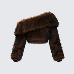 Faux Fur Off-Shoulder Jacket